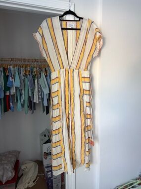 Saylor Striped Yellow & Cream Boho Jumpsuit
